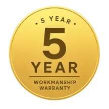 5-year workmanship warranty