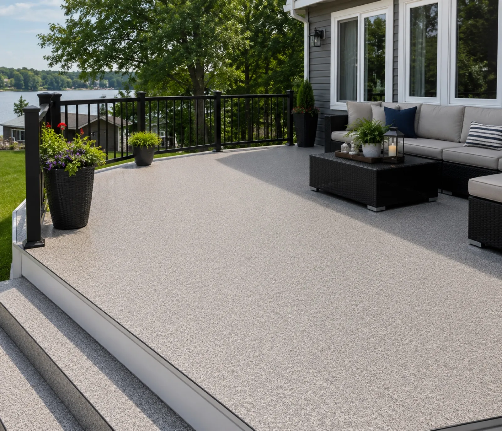 Vinyl waterproofed patio deck on a Port Moody home