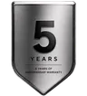 5-year workmanship warranty